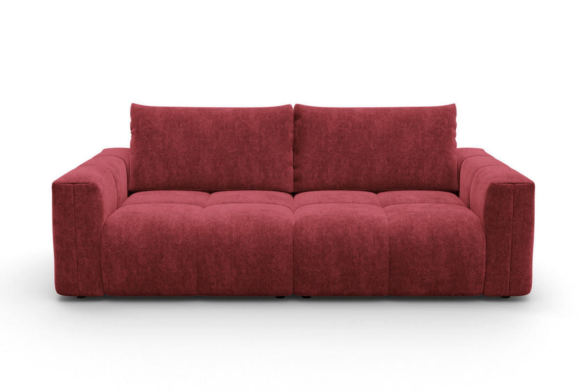 SOFA VERONA 3-Sitzer, Dunkelrot - Schwarz/Dunkelrot, Holz/Textil (224/83/110cm) - Courtois Laville