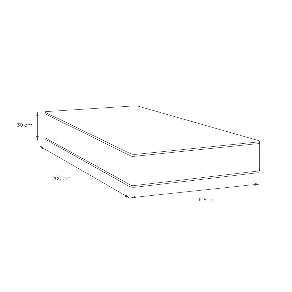 MATRATZE Buckingham Memory-Schaum 105 x 200 cm h1 - Weiß, Textil (105/200cm) - ROYAL PALACE BEDDING