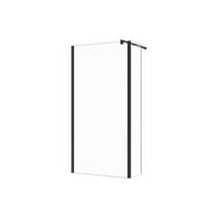 DUSCHWAND - 140 cm x 0.6 cm - metall - schwarz Daren - Schwarz, Glas/Metall (140/200cm) - Vente-Unique