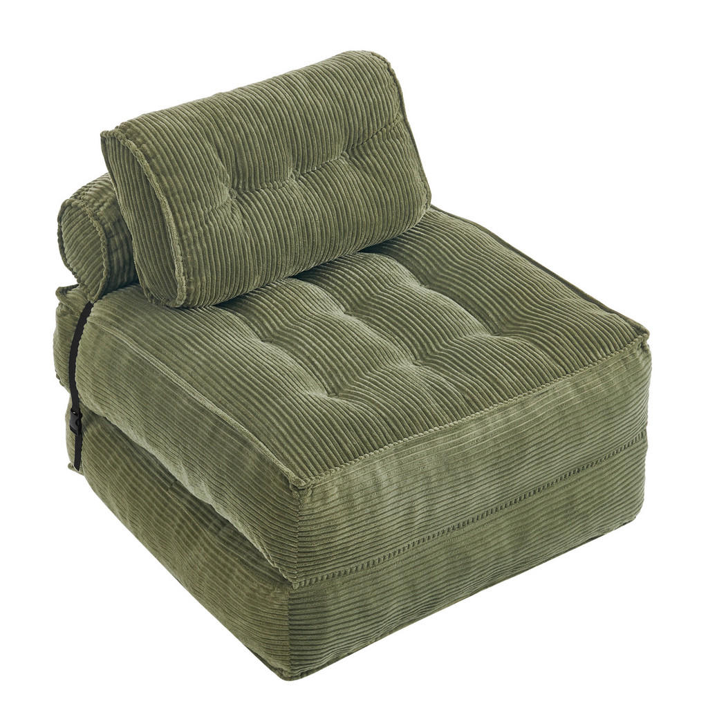 CANAPEA EXTENSIBILĂ cu 3 locuri din catifea reiată și cotiere 175×71×71 cm