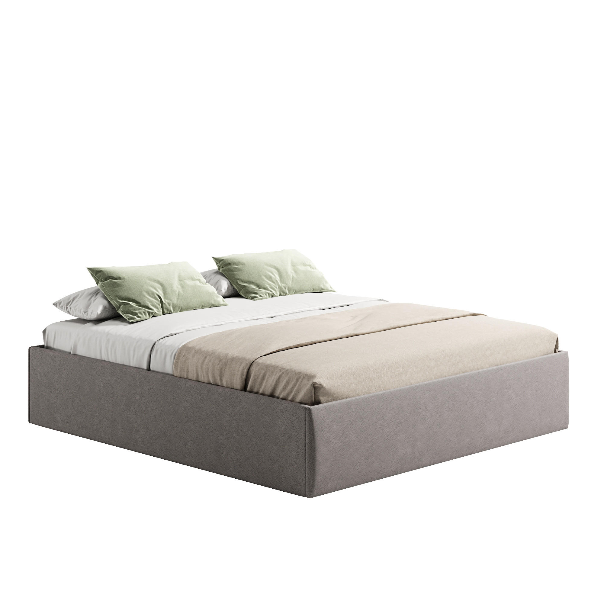 POLSTERBETT mit Stauraum & H3 Matratze 200x200 cm in Grau - Grau, Textil (200/200cm) - Home Collective