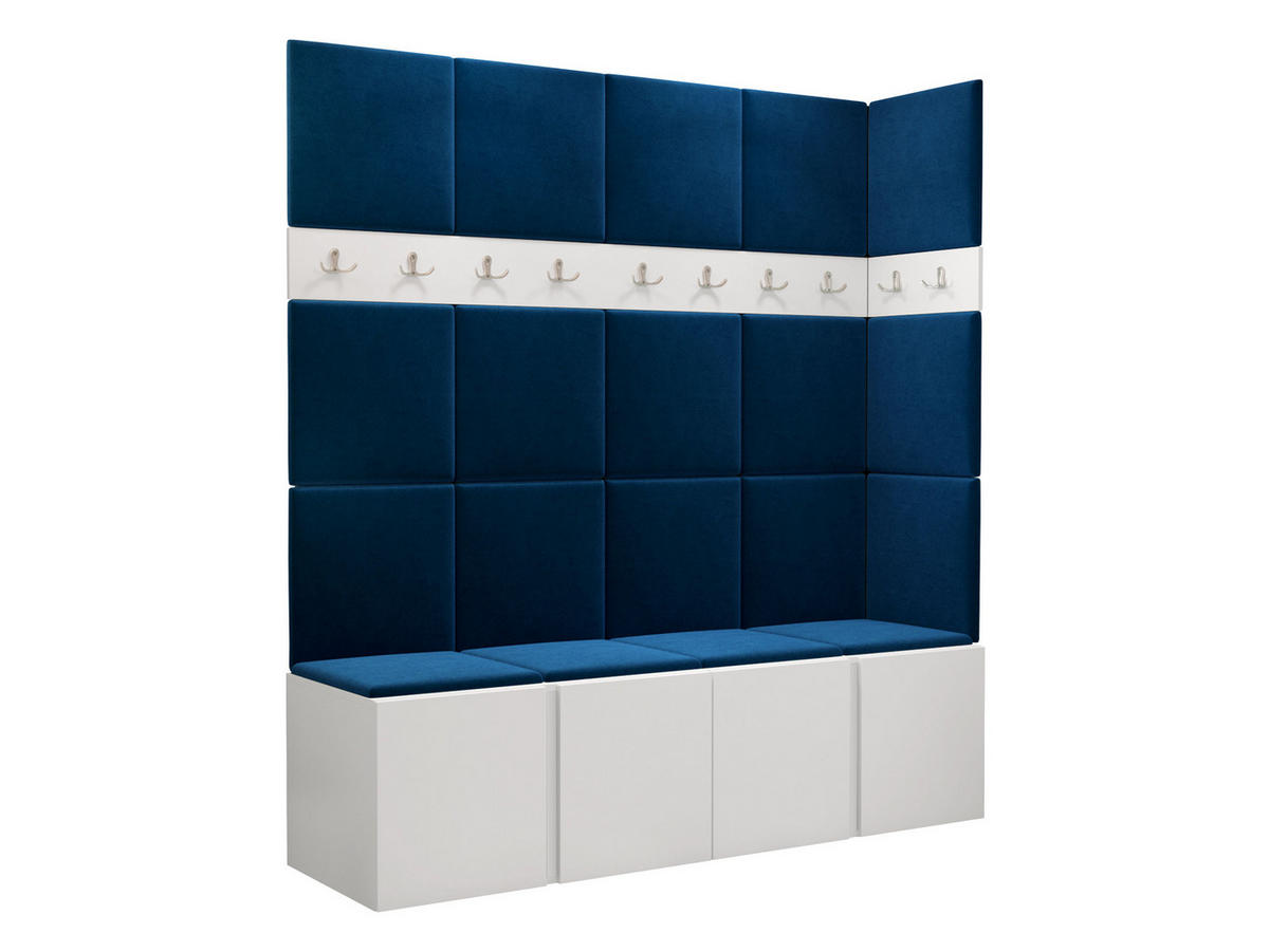 GARDEROBEN-SET Orion II - Blau/Weiß, Holzwerkstoff/Kunststoff (168/186/46cm) - MIRJAN24