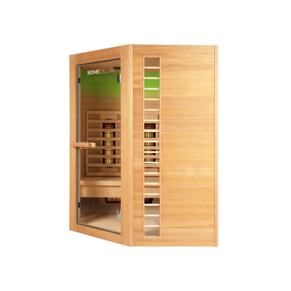INFRAROTKABINE REDSUN DELUXE XXL - 150 x 150 cm für 4 Personen - Braun, Holz (150/190/150cm) - Home Deluxe