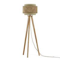 STOJACÍ LAMPA Morten Ratan/krém - krémová/hnědá, dřevo (45/45/142cm) - Vicco