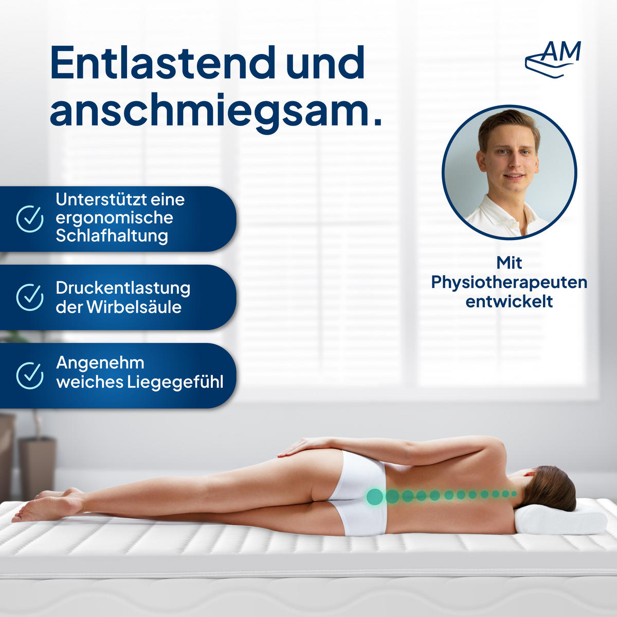 GELSCHAUM TOPPER 150/210 cm - 6cm Höhe & Tencel Bezug - Weiß, Textil (150/210cm) - AM Qualitätsmatratzen