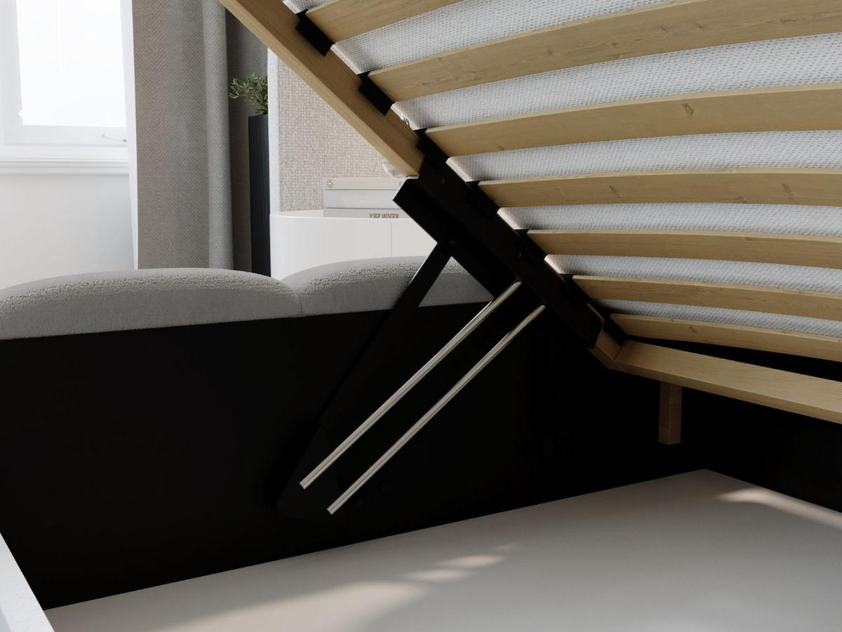 POLSTERBETT Modo 180x200 Grau - Grau, Textil (180/200cm) - Graingold