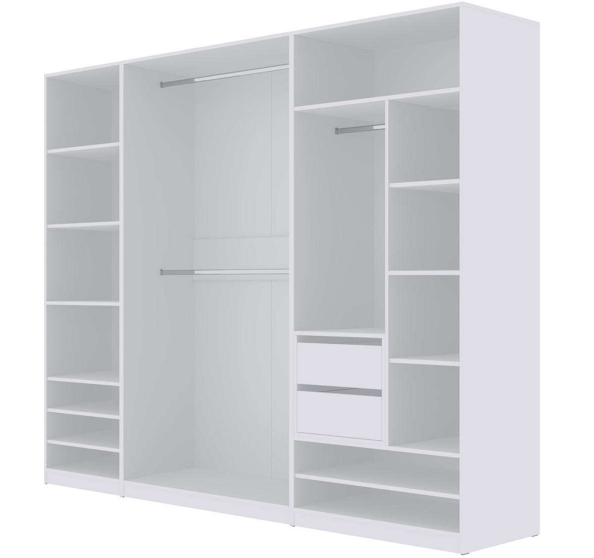 OFFENER-GARDEROBENSCHRANK TRES D/B Weiß 240/206/51 cm - Weiß, Holzwerkstoff (240/51/206cm) - Marmex Möbel