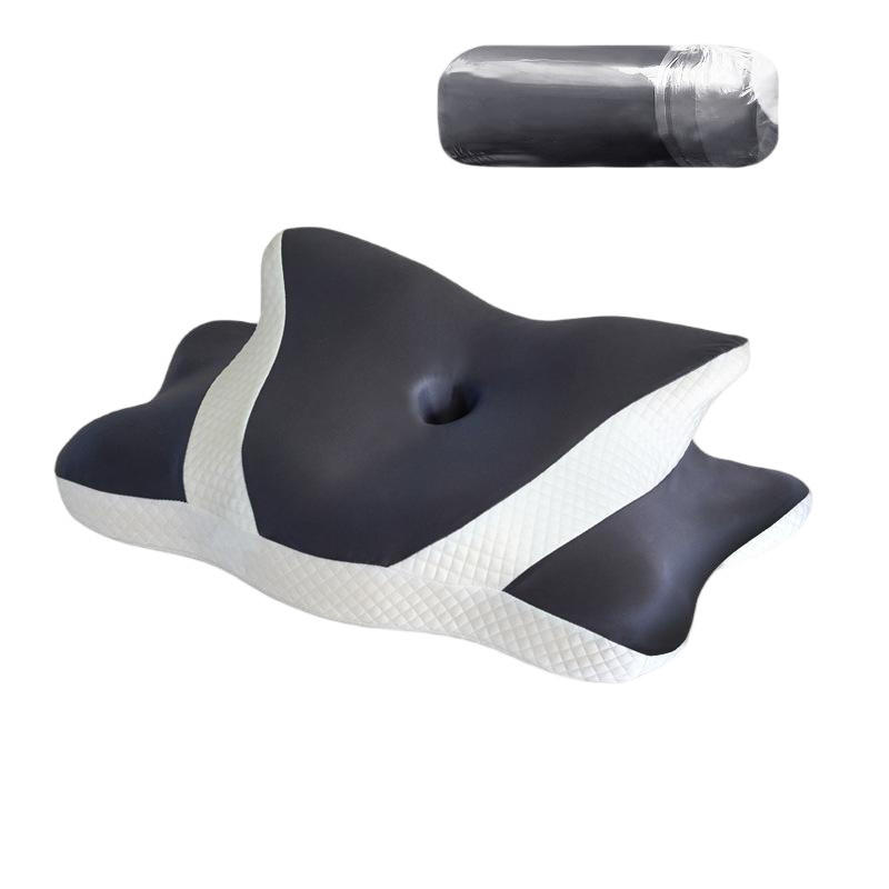 NACKENKISSEN ，Ergonomisches , 60x40x14cm - Grau, Textil (60/40cm)