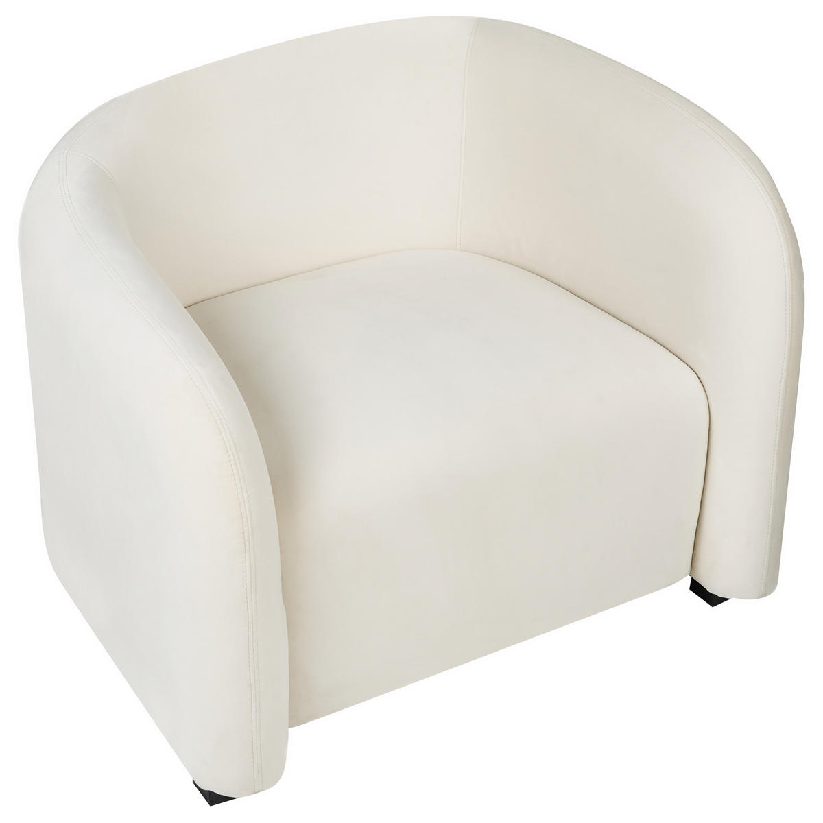 SADA POHOVEK 5-místná Sametová látka Krémově bílá Veltada - bílá/krémová, textil (205/75/90cm) - Beliani