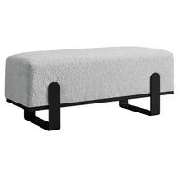 SITZBANK Melissa, Polsterbank 80 cm mit Metallgestell, Bouclé-Stoff, Grau+Schwarz - Schwarz/Grau, Metall (80/47/35cm) - Beautysofa