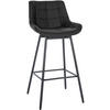 BARHOCKER Lederlook schwarz - Schwarz, Textil/Metall (49/105/56cm) - CLP
