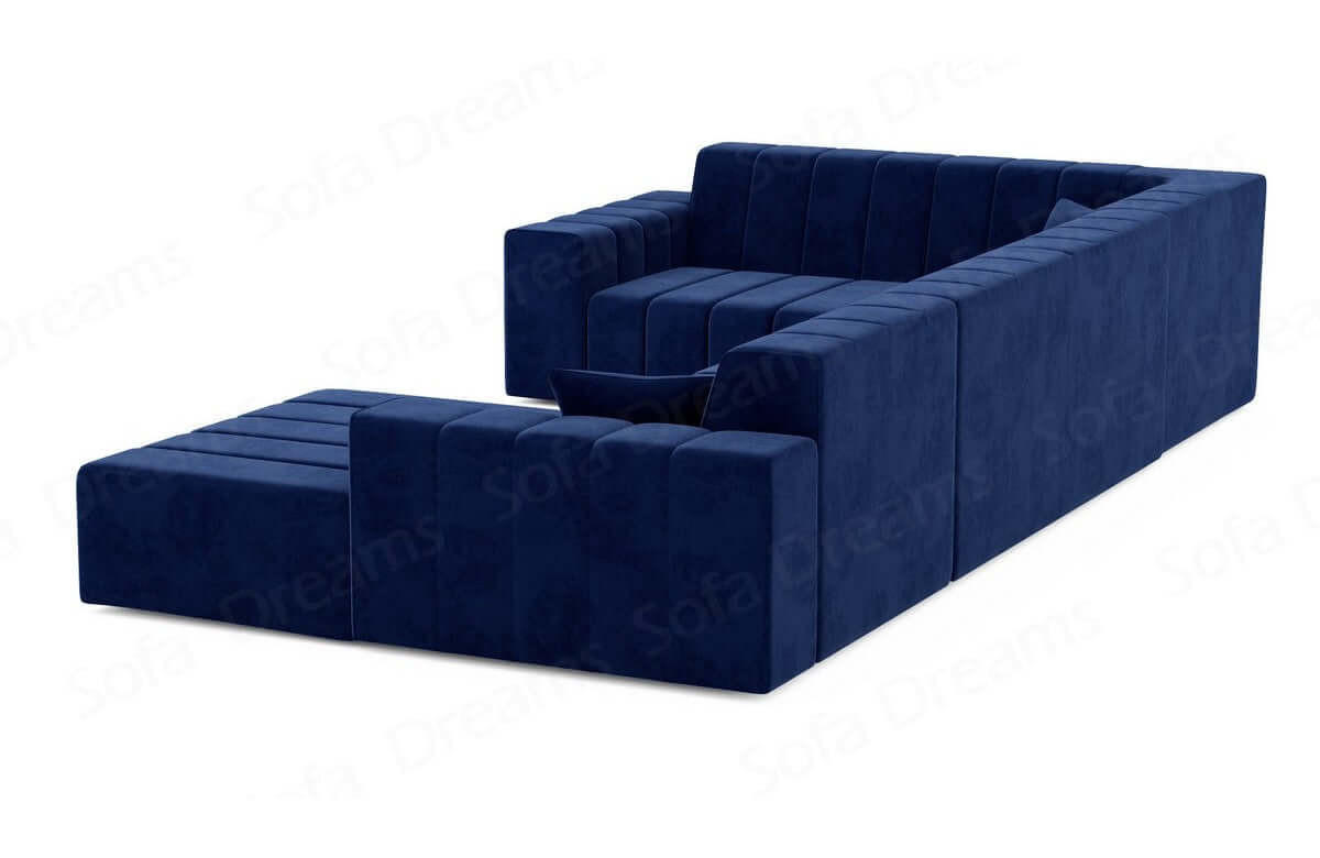 WOHNLANDSCHAFT Astra Dunkelblau Samtstoff - Dunkelblau, Kunststoff (326/73/186cm)