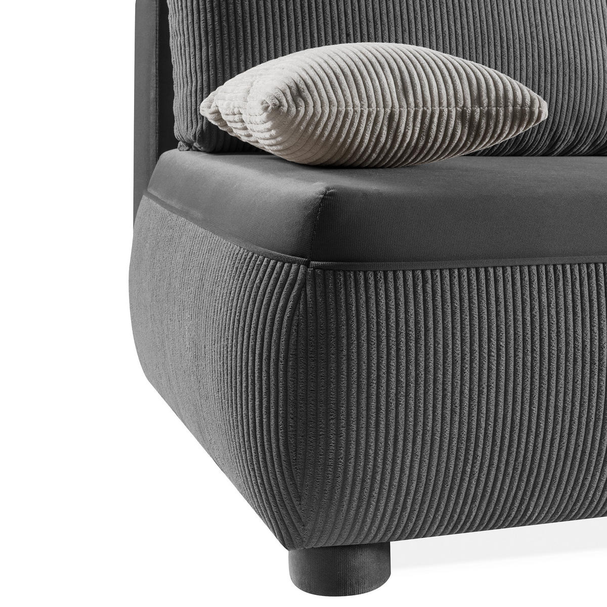 SCHLAFSOFA Aida 3-Sitzer mit Schlaffunktion, Grau - Grau, Textil (211/88/93cm) - Beautysofa