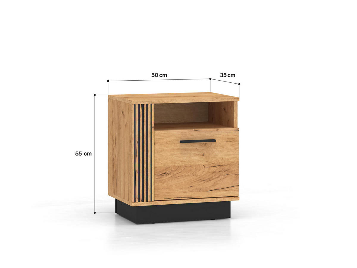 NACHTTISCH URSO Beige 50x35x55 cm - Beige, Holzwerkstoff (50/55/35cm) - FURNLUX