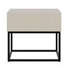 NACHTSCHRANK Veldio Graubeige mit schwarzen Beinen 50 cm - Greige/Schwarz, Holzwerkstoff/Metall (50/44/35.6cm) - Selsey