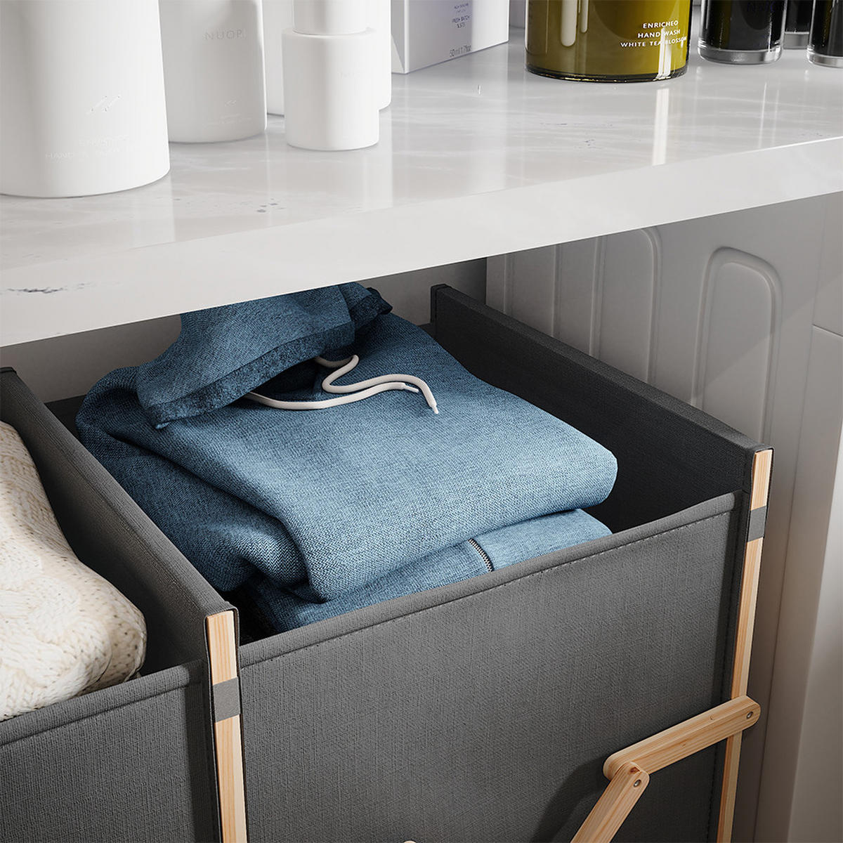 SKŘÍŇKA DO KOUPELNY Bruno Šedá - šedá, dřevo (80/64/40cm) - Vicco