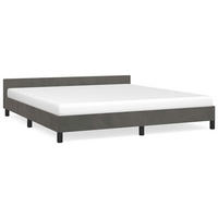 BETTGESTELL ohne Matratze Dunkelgrau 160x200 cm Samt - Grau, Textil - furnicato