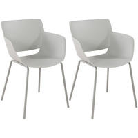 STUHL 2 Kunststoff Hellgrau - Hellgrau, Kunststoff/Metall (58/80/54cm) - CLP