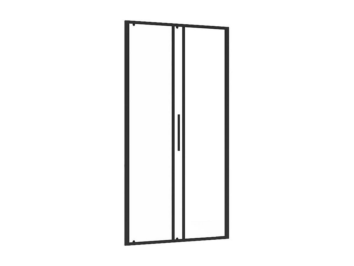 DUSCHTÜR Schiebetür – Schwarz matt – Industrial Style –- 100 x 195 cm - TORONI - Schwarz, Metall (100/195cm) - Vente-Unique
