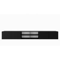 TV-SCHRANK Schwarz LION Offene Regale 300 cm Mit Regalen - Schwarz, Holzwerkstoff (300/41/40cm) - Sepro Meble