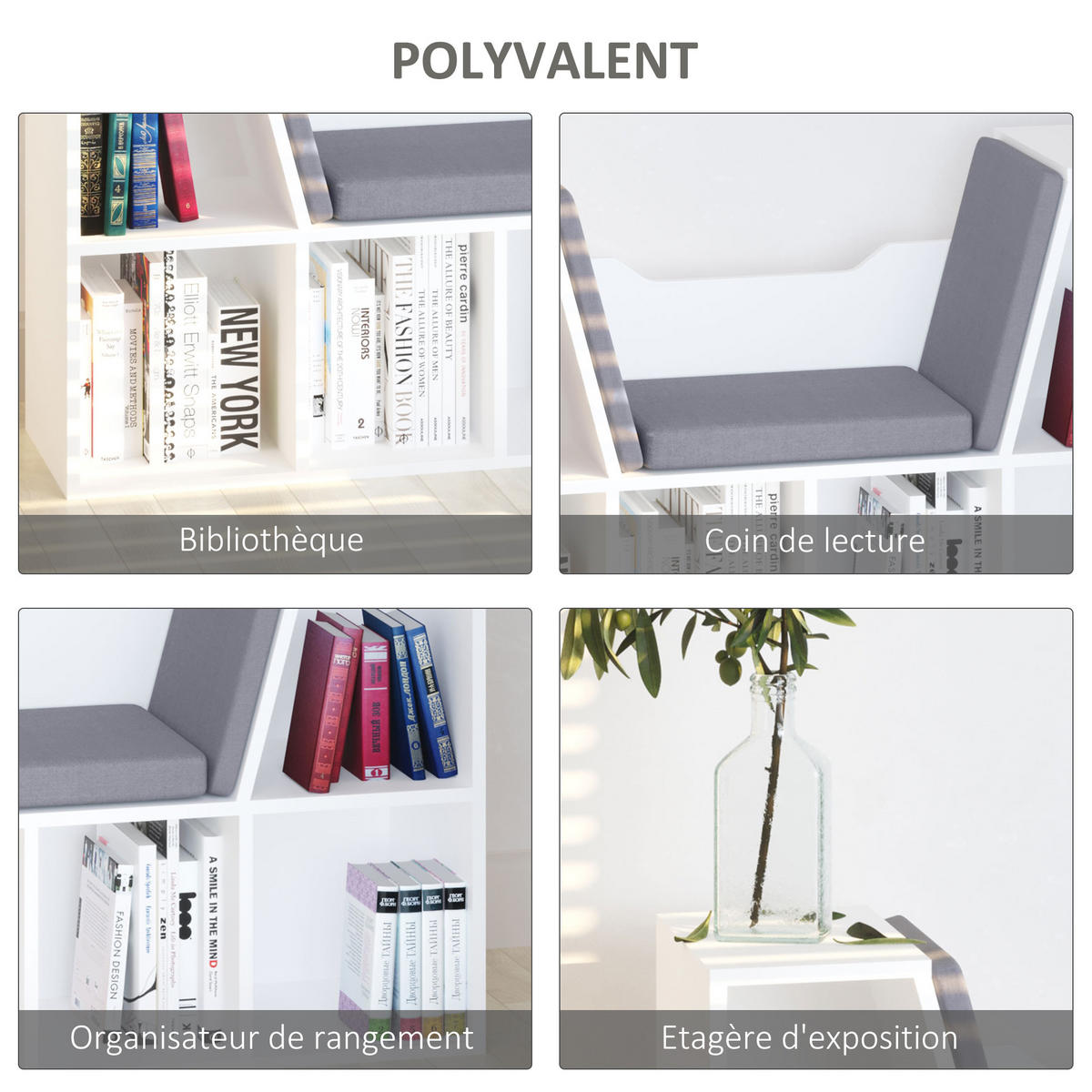REGAL DE-15456 2-in-1 mit Sitzkissen Grau - Grau, Holzwerkstoff (30/61/102cm) - ComfortXL