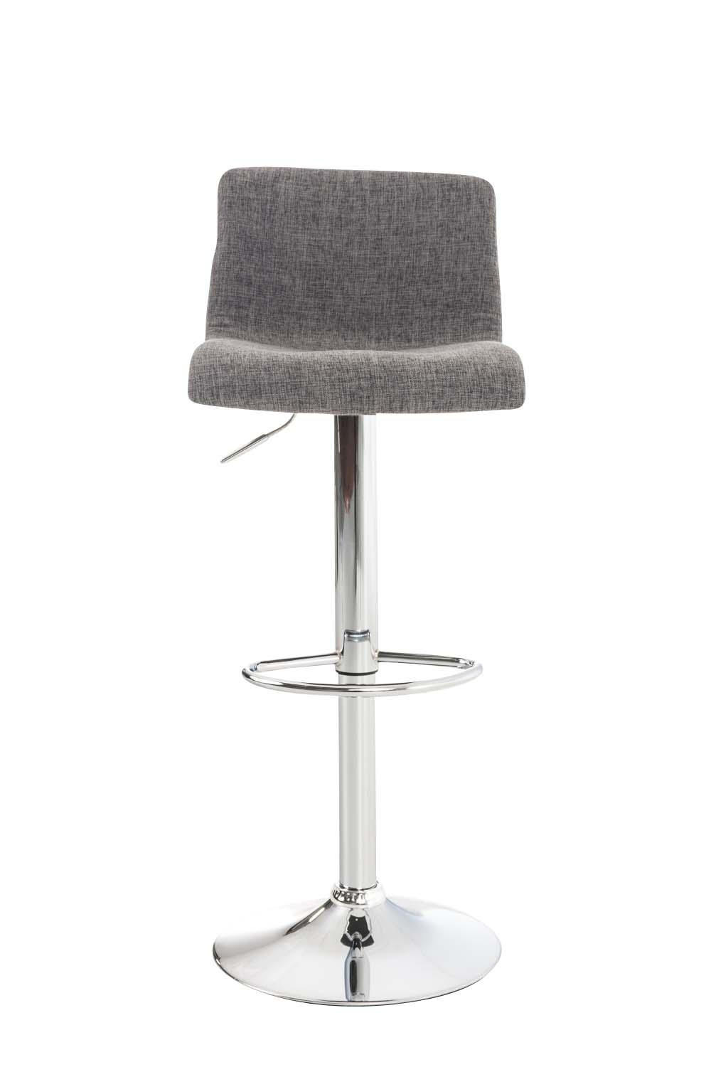 BARHOCKER 2er Set Stoff hellgrau - Chromfarben/Hellgrau, Textil/Metall (39/84/36cm) - CLP
