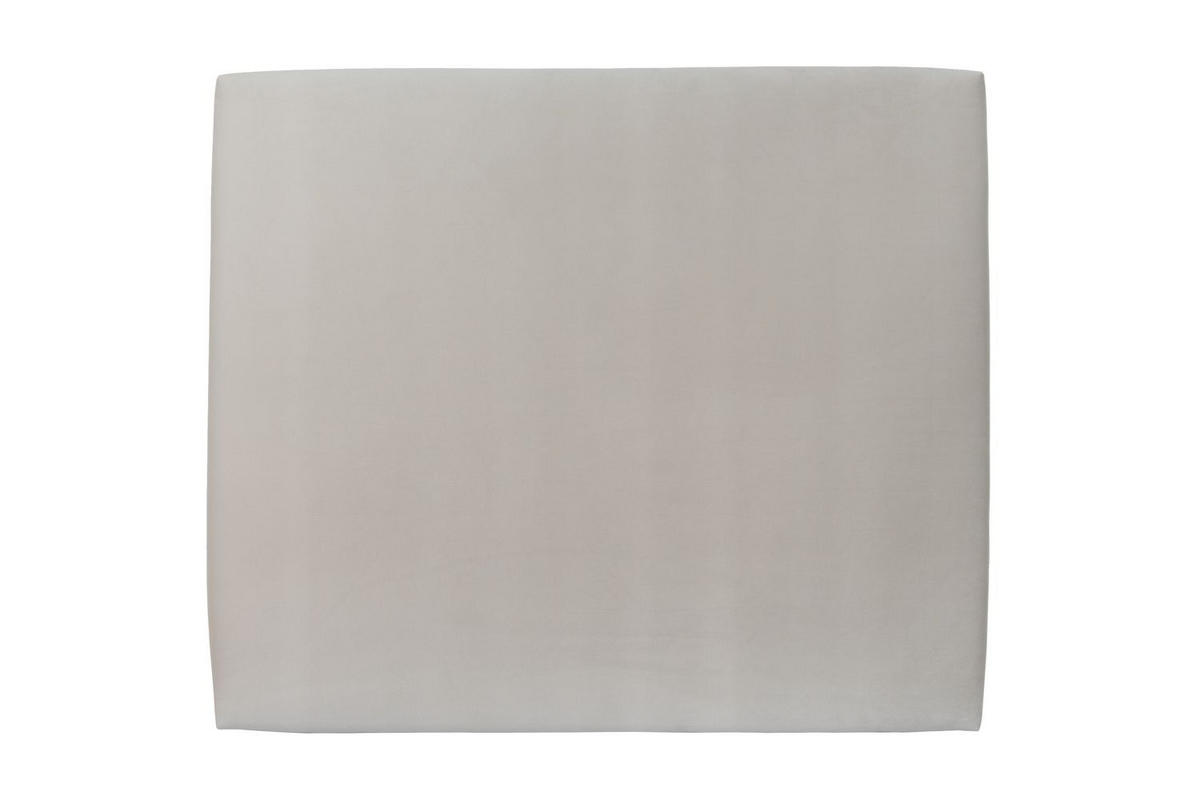 KOPFTEIL gepolstertes – hellgrauer Samtstoff - 150 cm - Beige/Hellgrau, Holz (150/120/10cm) - Sommeil de Plomb