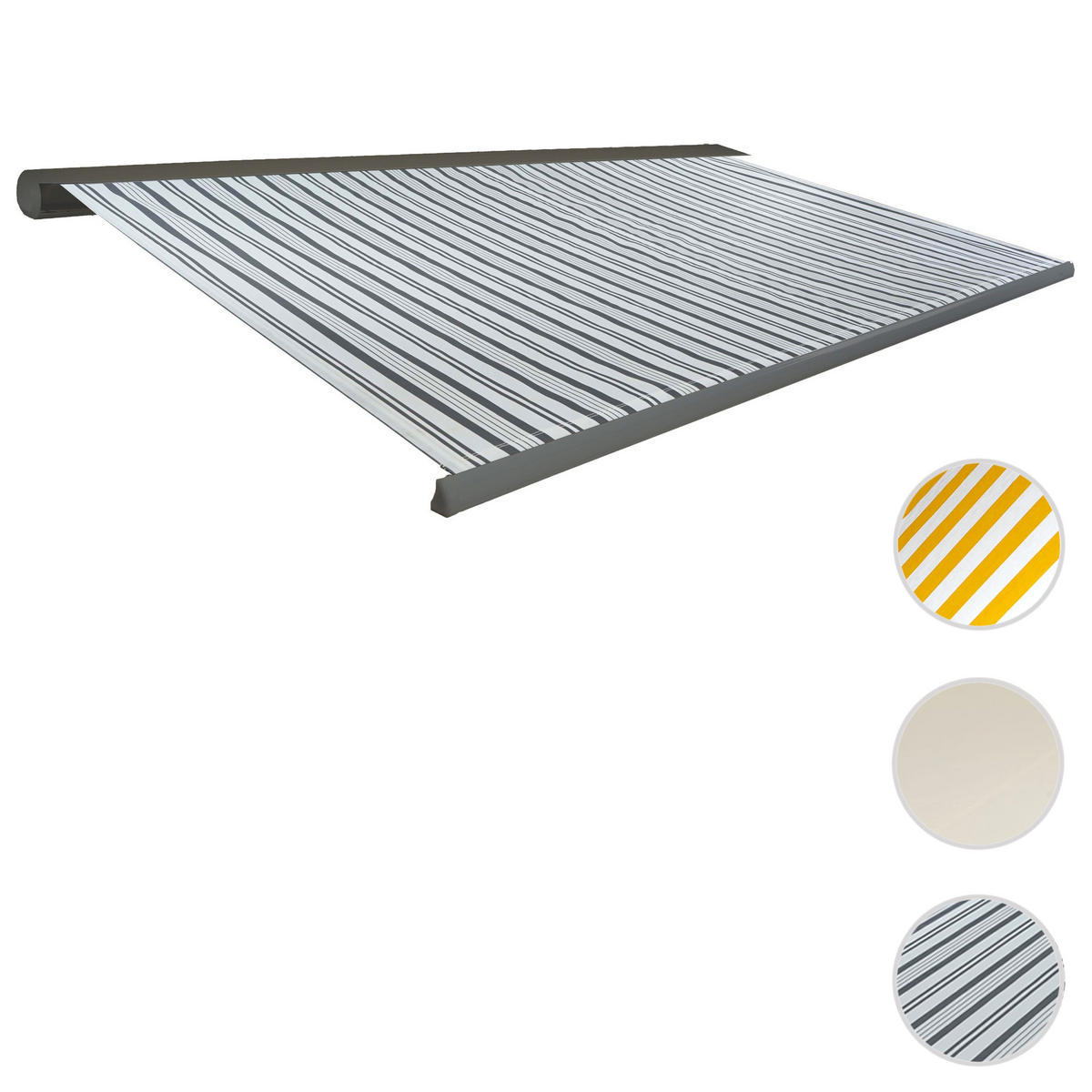 ELEKTRISCHE KASSETTENMARKISE Grau, Weiß, Grau - Weiß/Grau, Textil (400/23/300cm) - MCW