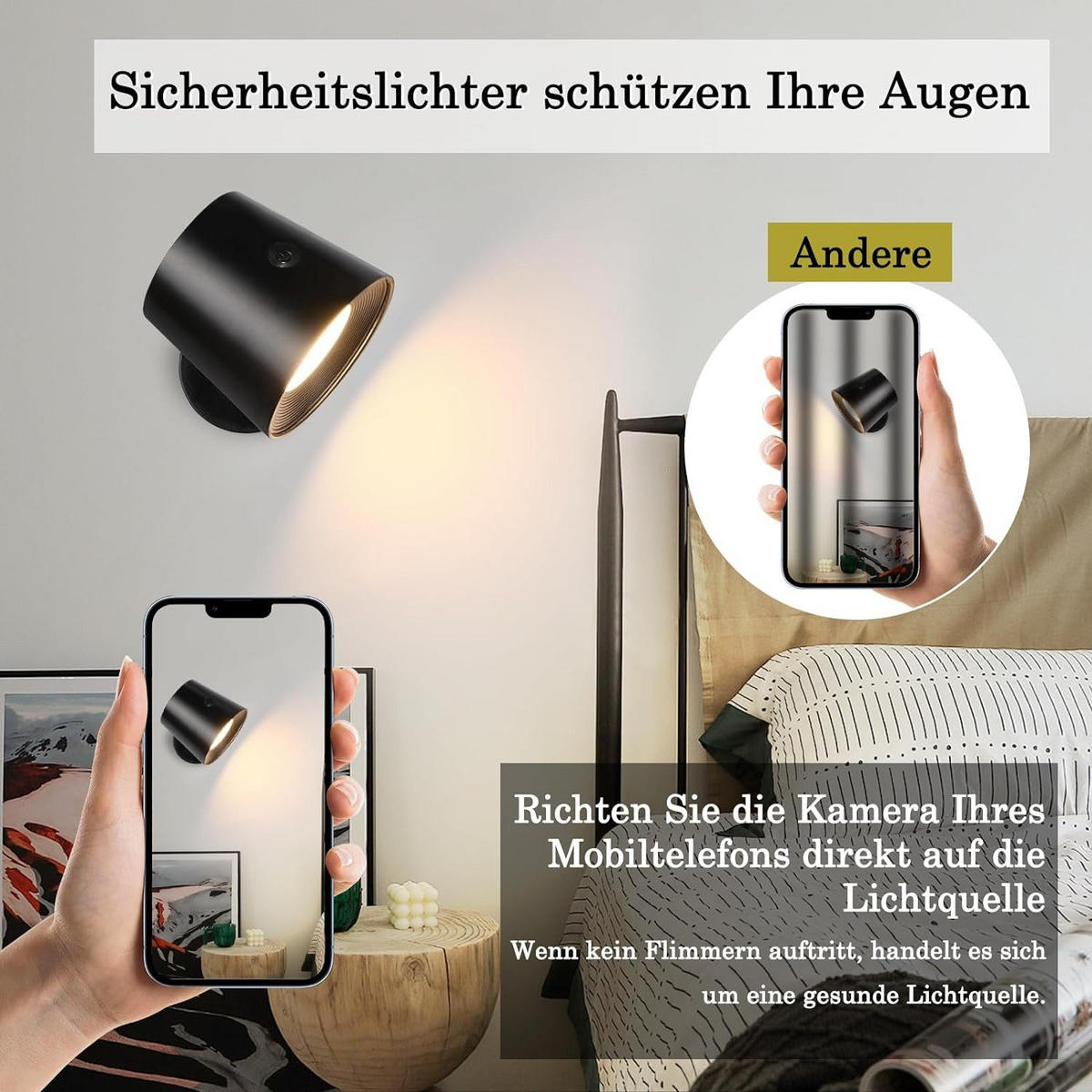 LED WANDLEUCHTE Emma - Schwarz, Kunststoff (9/8/11cm) - Nettlife