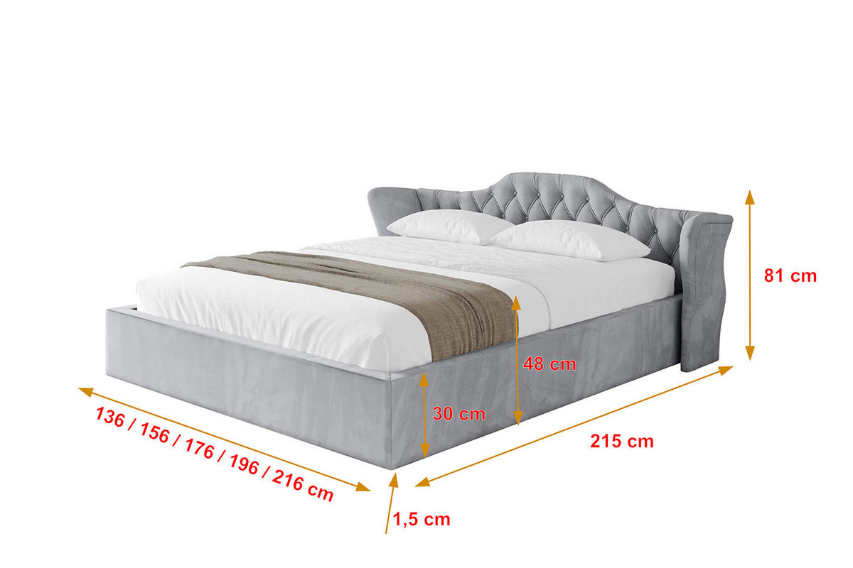 POLSTERBETT mit Bettkasten und Lattenrost, Boxbett ohne Matratze - ZORAN-V1 120x200 Hellgrau - Hellgrau, Holzwerkstoff/Textil (120/200cm) - ALTDECOR