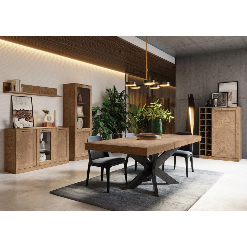 Thumbnail - Feldmann-Wohnen Wohnzimmer-Set, Braun, Holz, 11 Fächer, Rechteckig,Rechteckig, 365x198x95 cm, Wohnzimmer, Wohnwände, Woh...