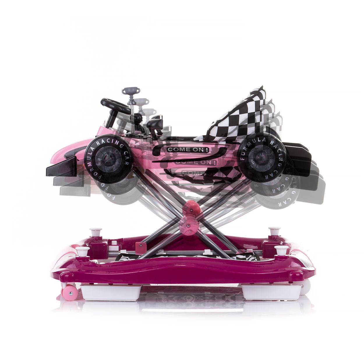 LAUFHILFE 4 in 1 Racer pink verstellbar, Wippe, Activitycenter - Pink, Kunststoff (67/55/70cm) - Chipolino