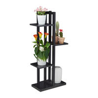 BLUMENREGAL - Schwarz, Holzwerkstoff/Metall (42.5/93/22.5cm) - Relaxdays
