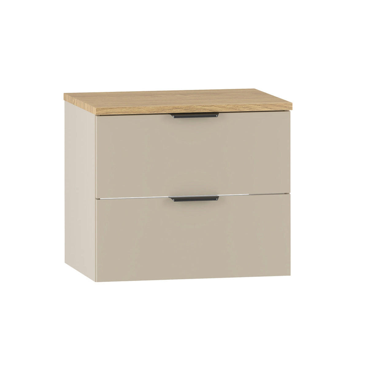 WASCHTISCHUNTERSCHRANK 60.6cm Astrid Kaschmir und Holz - Beige, Holzwerkstoff (60.6/52.2/46.5cm) - Petits-meubles