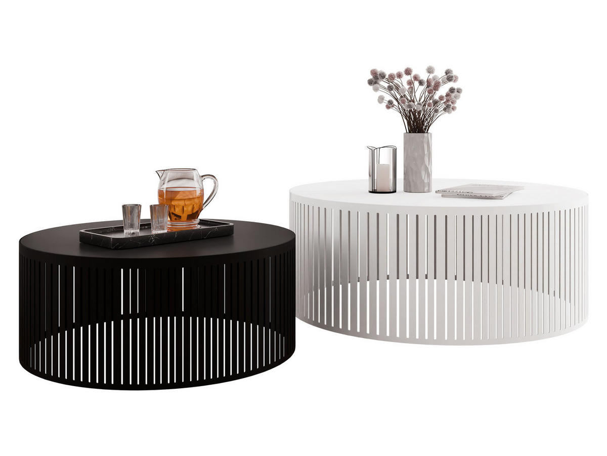 COUCHTISCH-SET Velede - Multicolor/Weiß, Holzwerkstoff/Metall (75/75/30cm) - MIRJAN24
