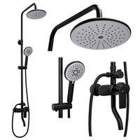 DUSCHGARNITUR Rea Verso Black - Schwarz, Metall (22/143.5/45.5cm) - REA