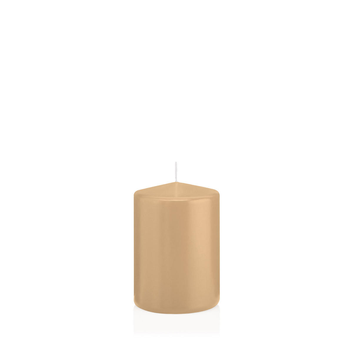 STUMPENKERZEN Sand Ø 68 x 100 mm, 12 Stück - Beige, Paraffin (7/10cm) - Wiedemann Kerzen
