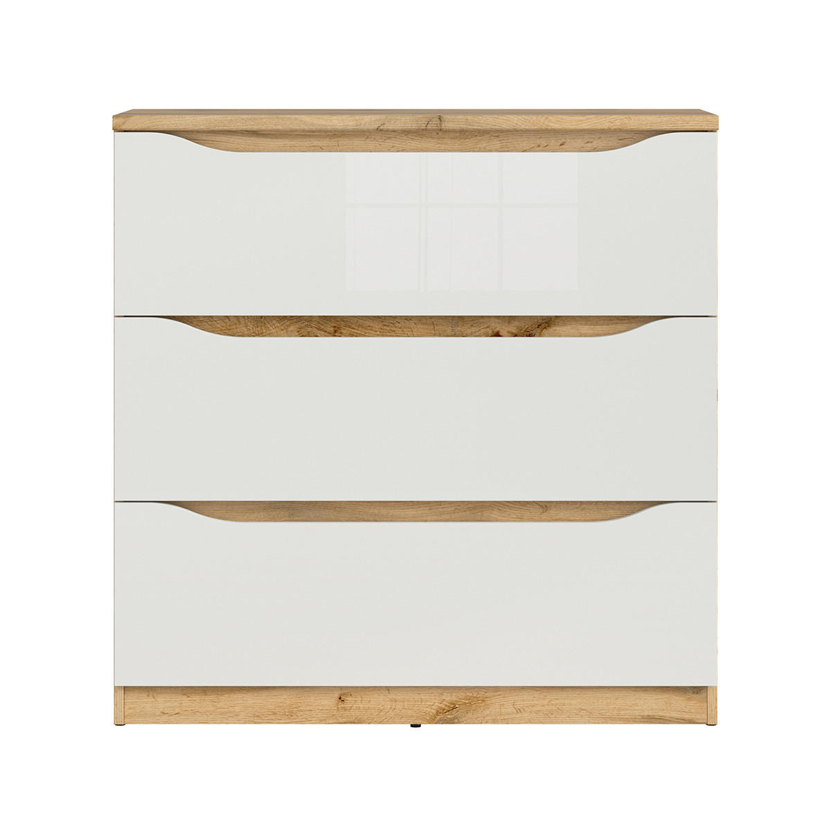 KOMMODE June Weiß und Holz - Weiß, Holzwerkstoff (90/92/40cm) - Petits-meubles