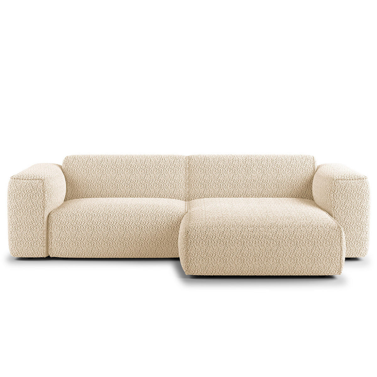 1,5-SITZER ECKSOFA mit Longchair - Beige/Schwarz, Kunststoff/Textil (260/173cm) - home24