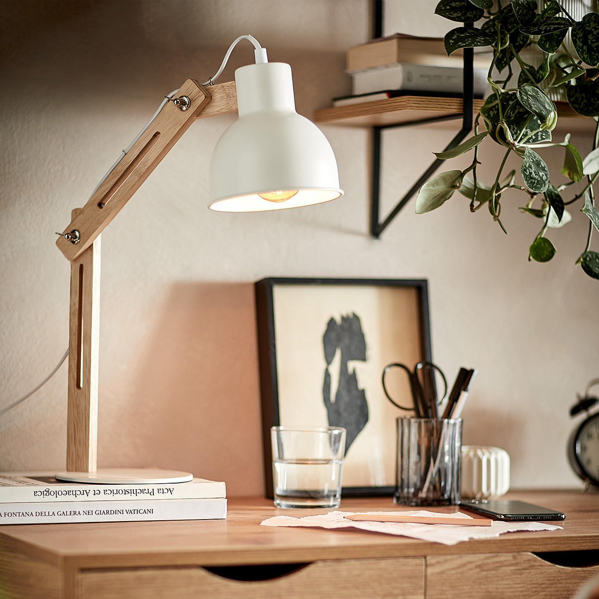 SCHREIBTISCHLEUCHTE Agon - Weiß, Metall (45/37/15cm) - Butlers