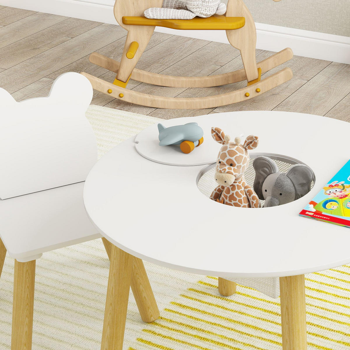 KINDERSITZGRUPPE DE-17543 Naturholz/Weiß - Weiß, Holzwerkstoff (60/44/60cm) - ComfortXL
