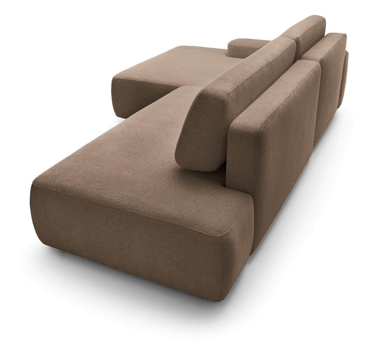 ECKSOFA 275 cm mit Schlaffunktion Orea O, Links, Dunkelbraun - Dunkelbraun, Holz (276/164cm) - Emporius