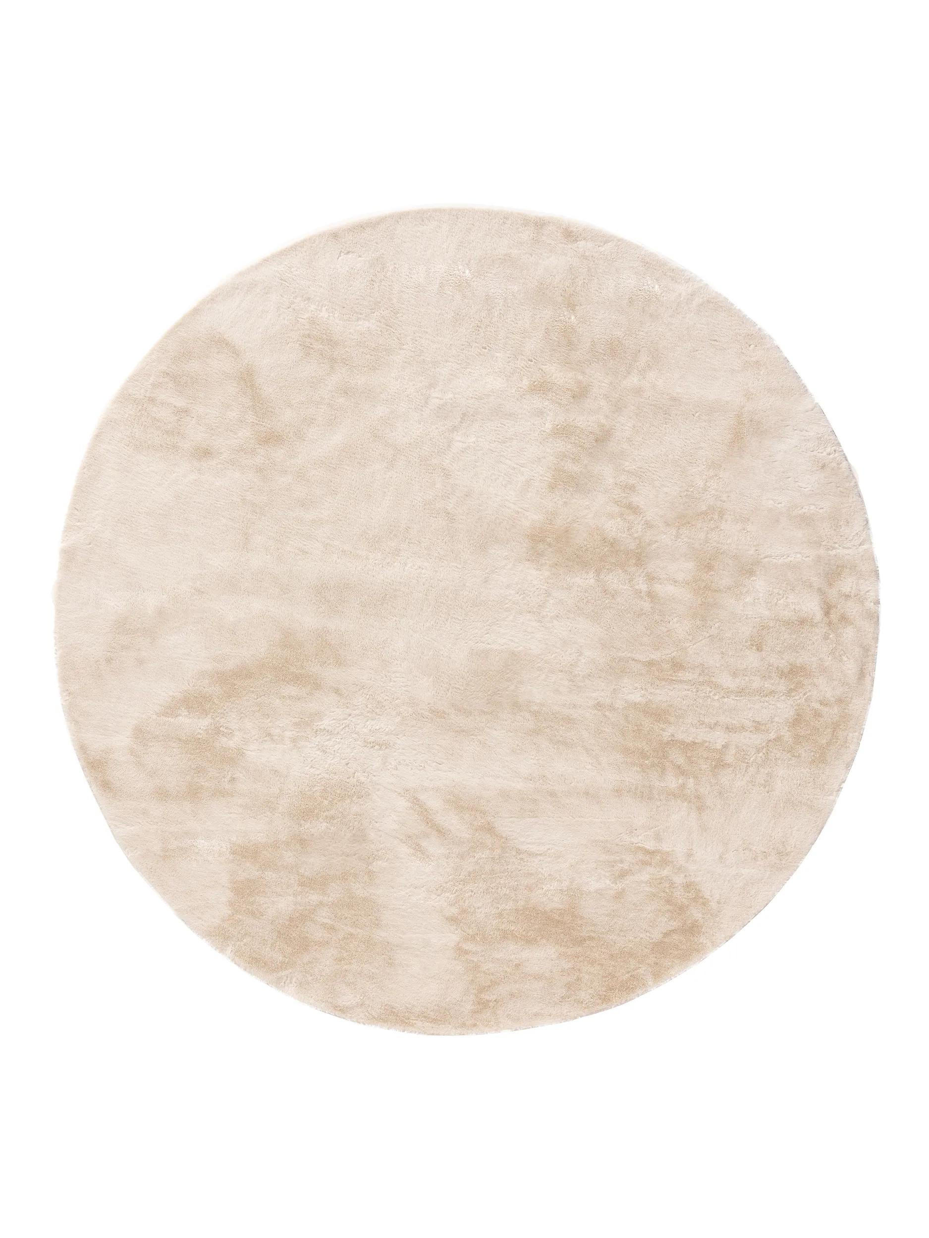 UMELÉ kožúškové koberce Furry Béžová ø 120 cm - béžová, plast (120/120cm) - benuta