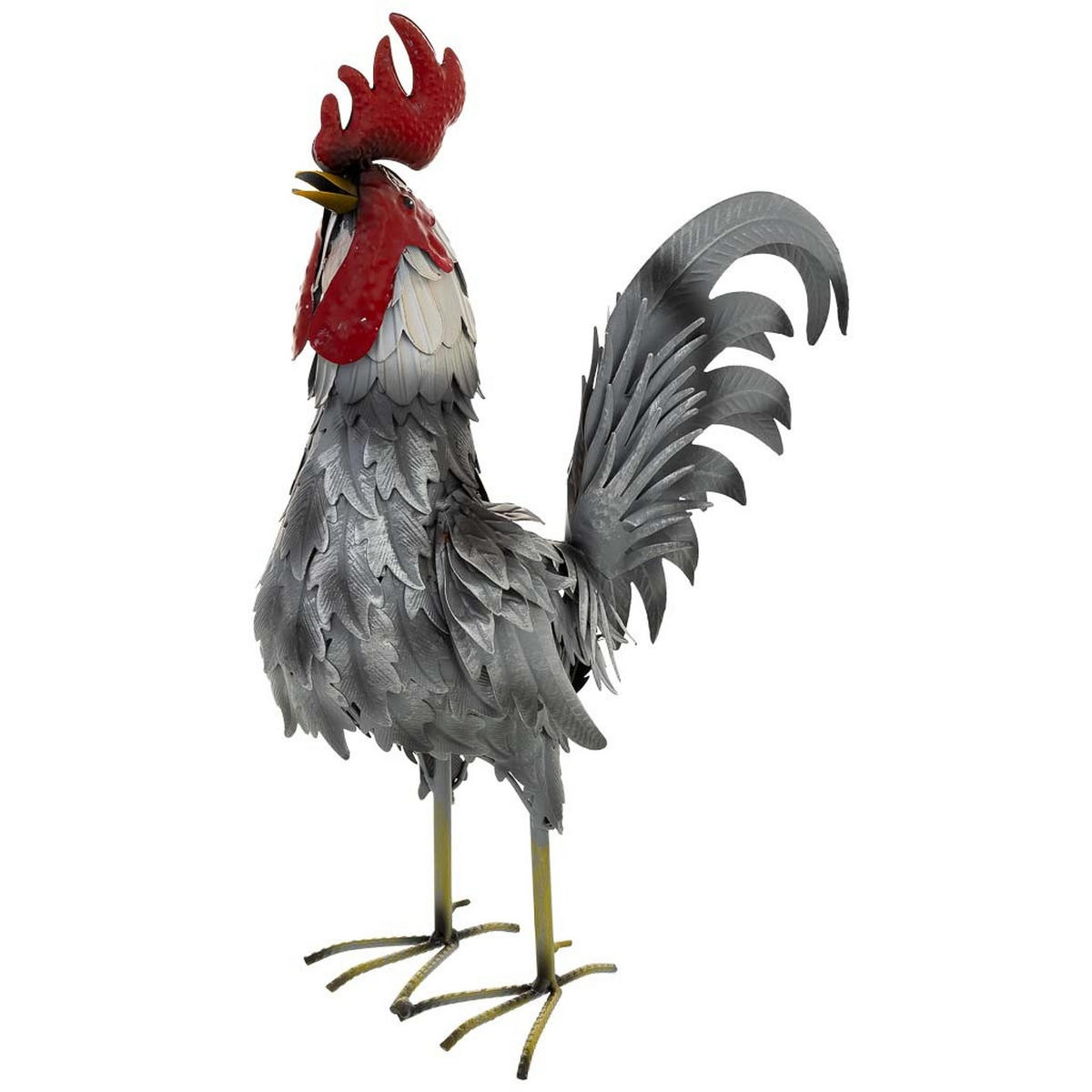 HAHNFIGUR aus metall 41x16x54cm - Grau, Metall (41/54/16cm) - Wanderlust