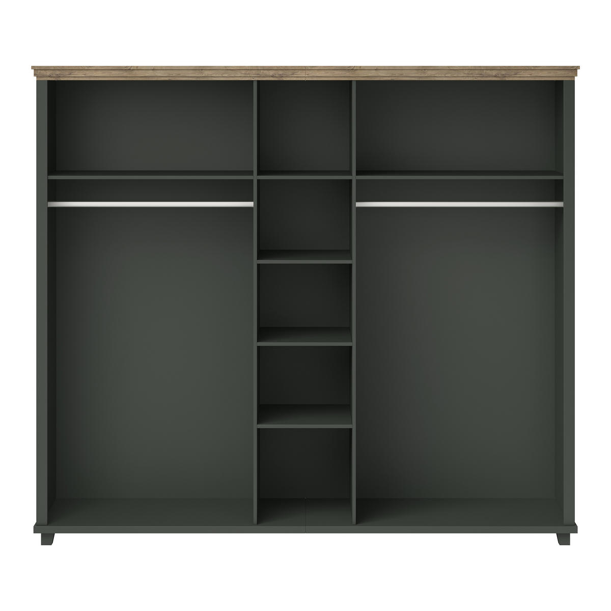 DREHTÜRENSCHRANK EVOLETTA 246/216/62 cm 5-türig mit Spiegel Grün - Grün, Holzwerkstoff (246/216/62cm) - MASSENO