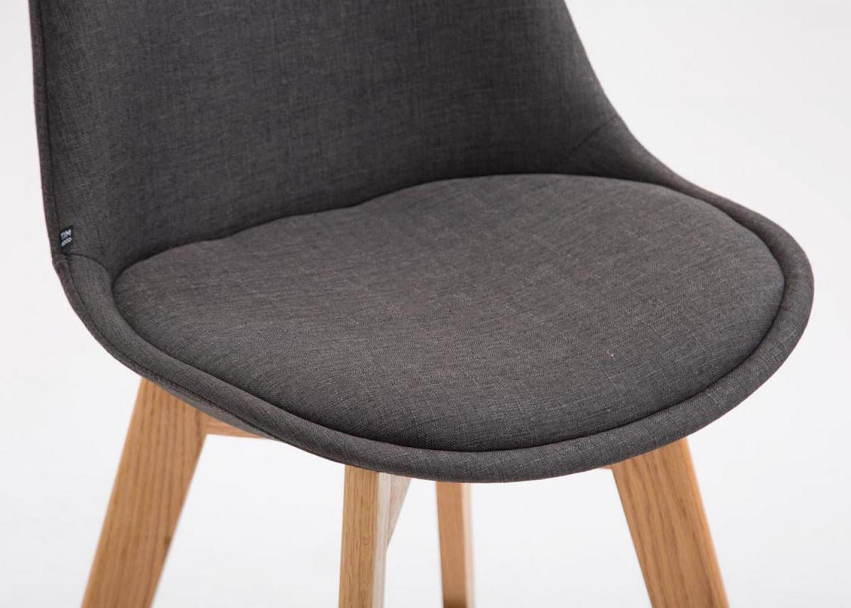 BARHOCKER 2 Stoff Dunkelgrau - Eukalyptusholzfarben/Dunkelgrau, Holz/Textil (48/112/56cm) - CLP