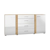 KOMMODE – 190 cm – Adagio – Weiß / Eichefarben - Eichefarben/Weiß, Holzwerkstoff (190/90/42cm) - hi-markt