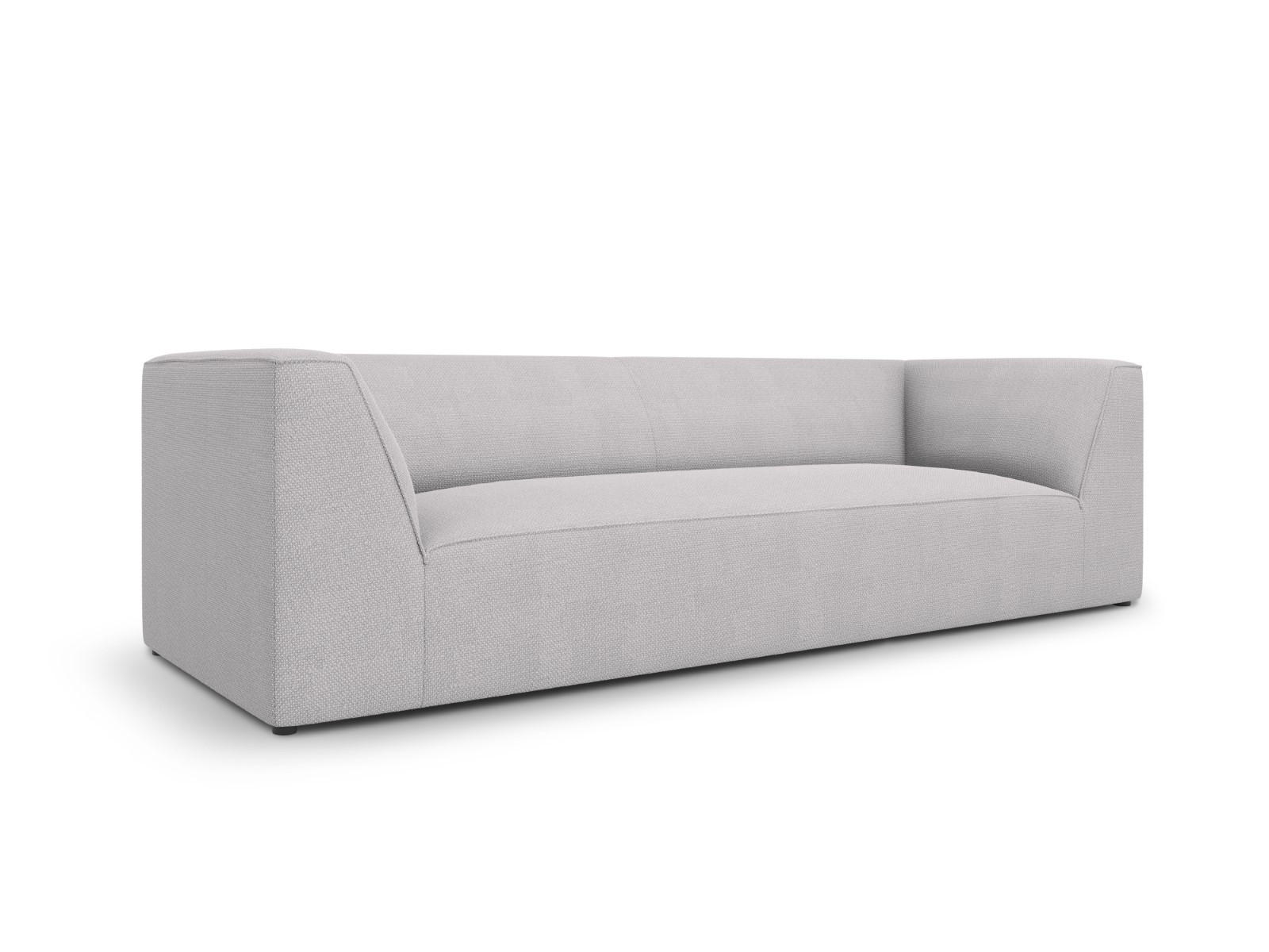 SOFA Ruby aus strukturiertem Stoff hellgrau 3 Sitzplätze - Hellgrau, Textil (93/69/232cm) - Micadoni
