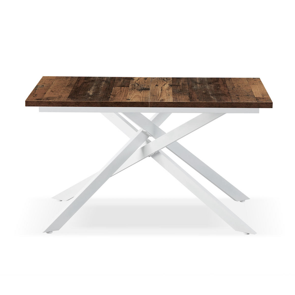 ESSTISCH BEA 120-160/80/76 cm Texas-Eiche - Weiß/Braun, Holzwerkstoff/Metall (80/120/76cm) - B&D Home