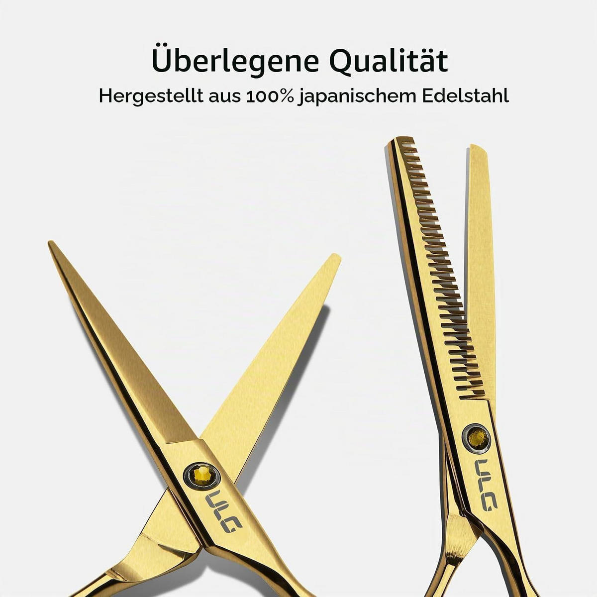 HAARSCHNEIDESCHEREN Set 2-teilig Gold 16,5 cm - Goldfarben, Metall (6.3/1/16.5cm)